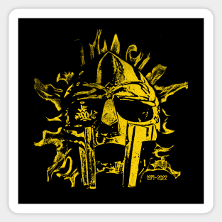 mf doom burn yellow gold Sticker